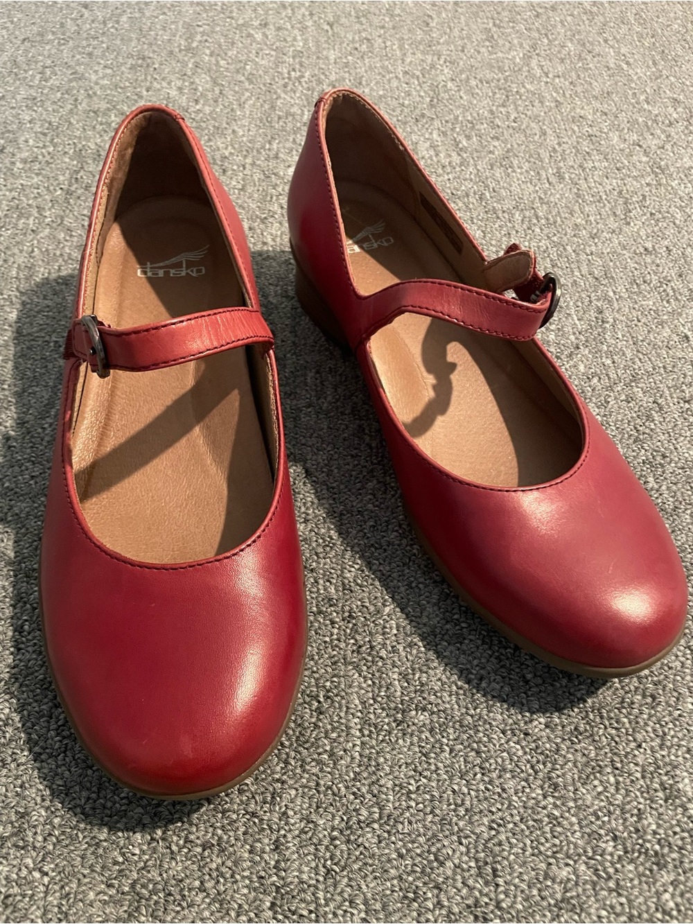 Red Dansko Mary Jane flats. Size 40